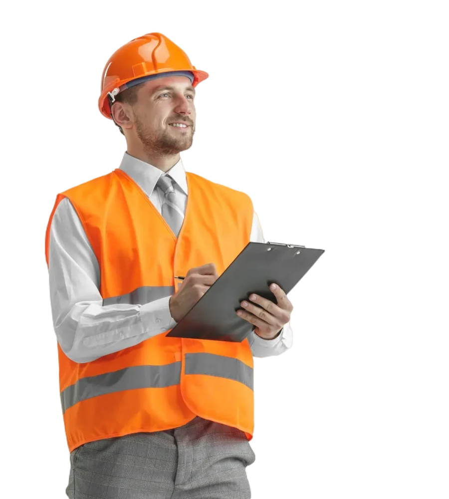 builder construction vest orange helmet standing white studio 3 qvyyqxjn8sik3ubm8v0msvp76c7qxbh954f5cb3d3k